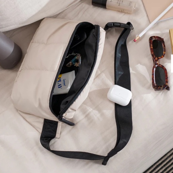 CALPAK Luka Cross Body / Belt Bag in Oatmeal - Picture 2 of 8